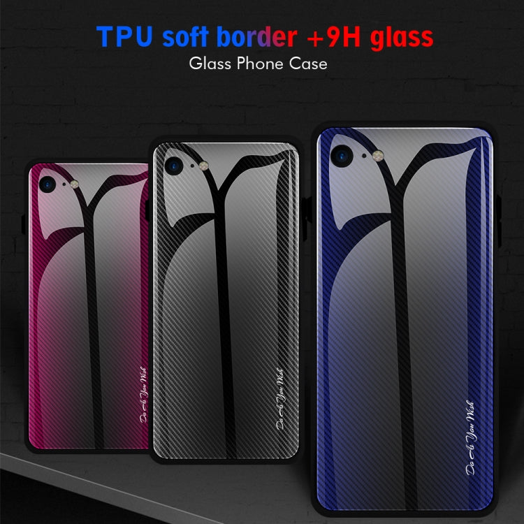 For iPhone SE 2022 / SE 2020 / 8 / 7 Texture Gradient Glass Protective Case