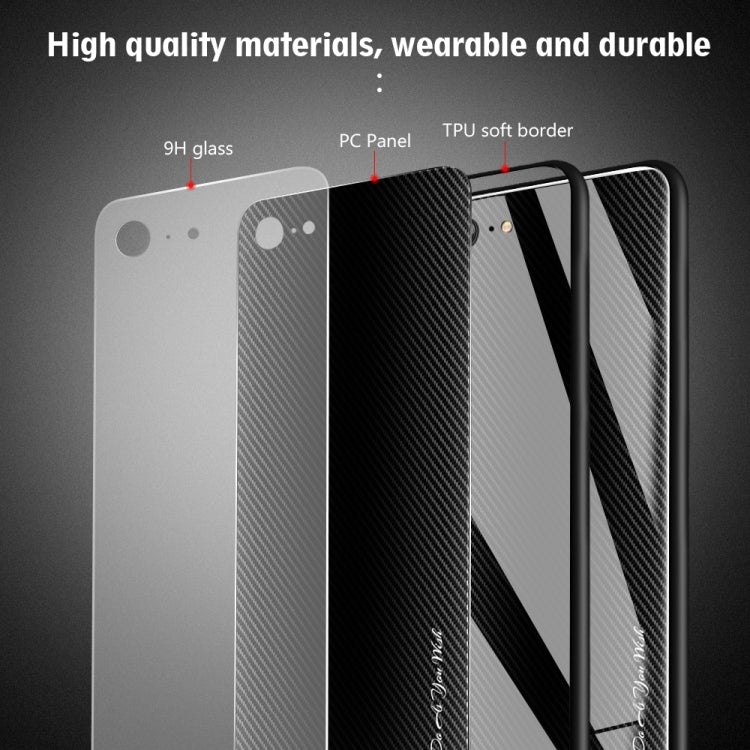 For iPhone SE 2022 / SE 2020 / 8 / 7 Texture Gradient Glass Protective Case