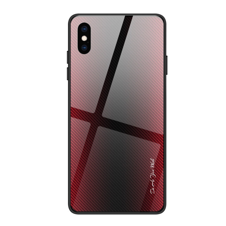 For iPhone XS Max Texture Gradient Glass Protective Case