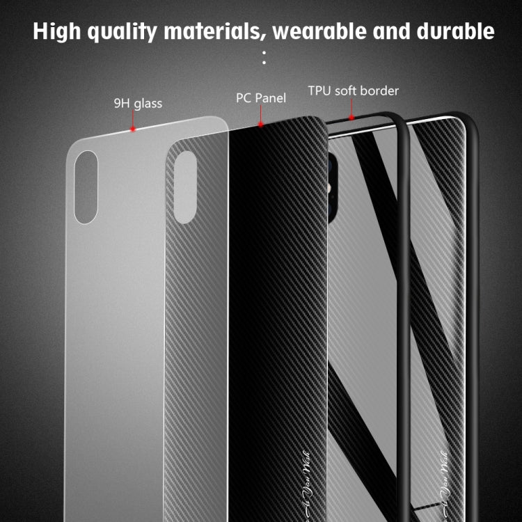 For iPhone XS Max Texture Gradient Glass Protective Case