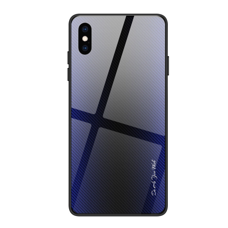 For iPhone XS Max Texture Gradient Glass Protective Case