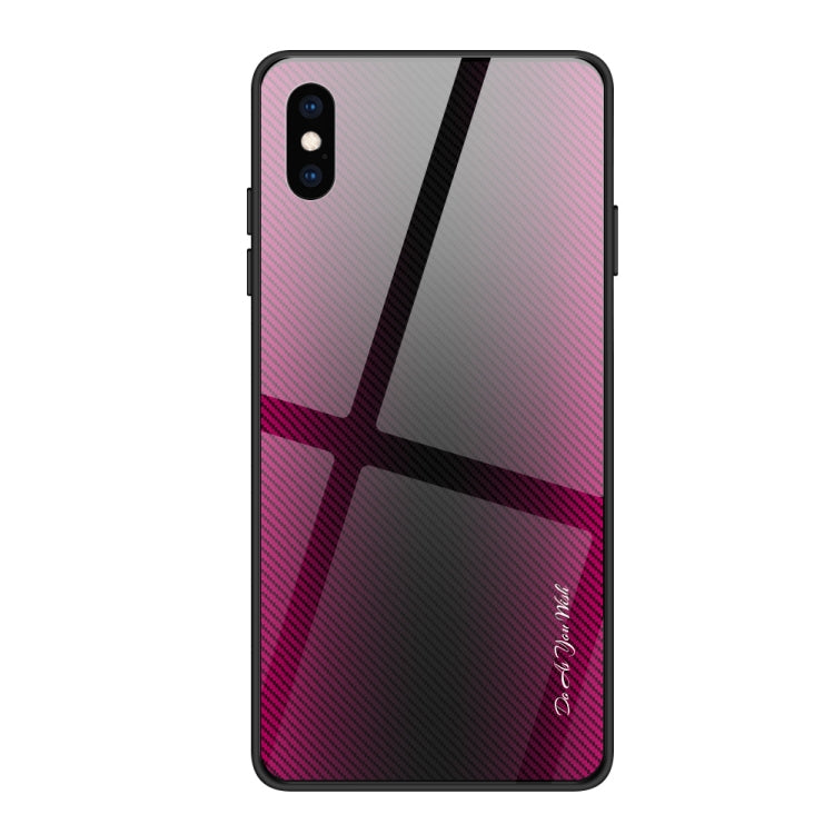 For iPhone XS Max Texture Gradient Glass Protective Case