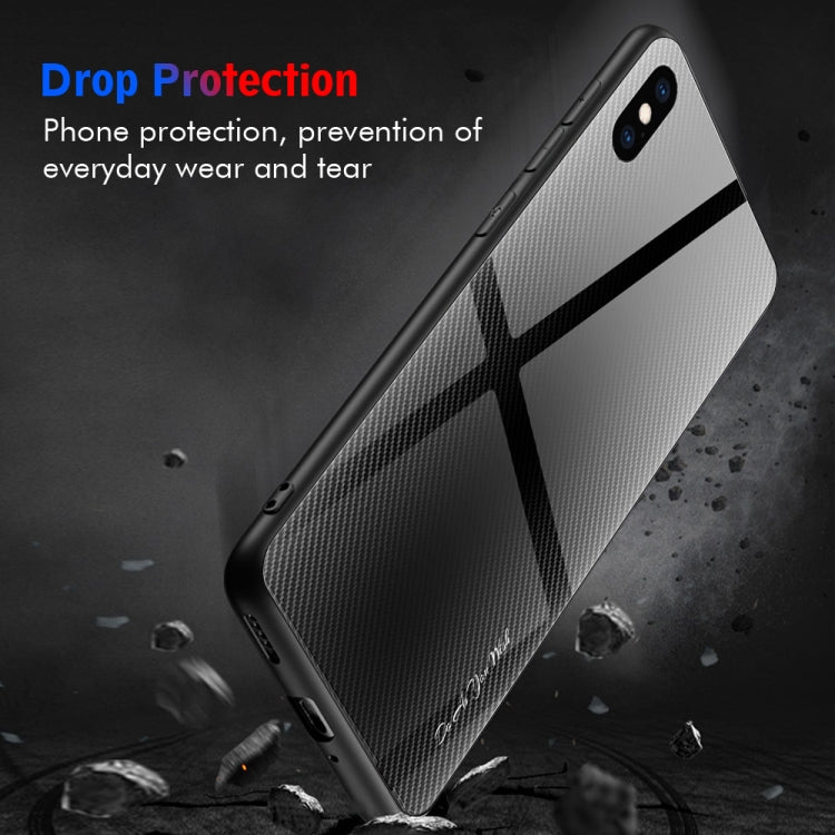 For iPhone XS Max Texture Gradient Glass Protective Case