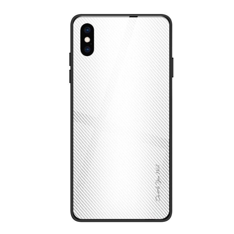For iPhone XS Max Texture Gradient Glass Protective Case