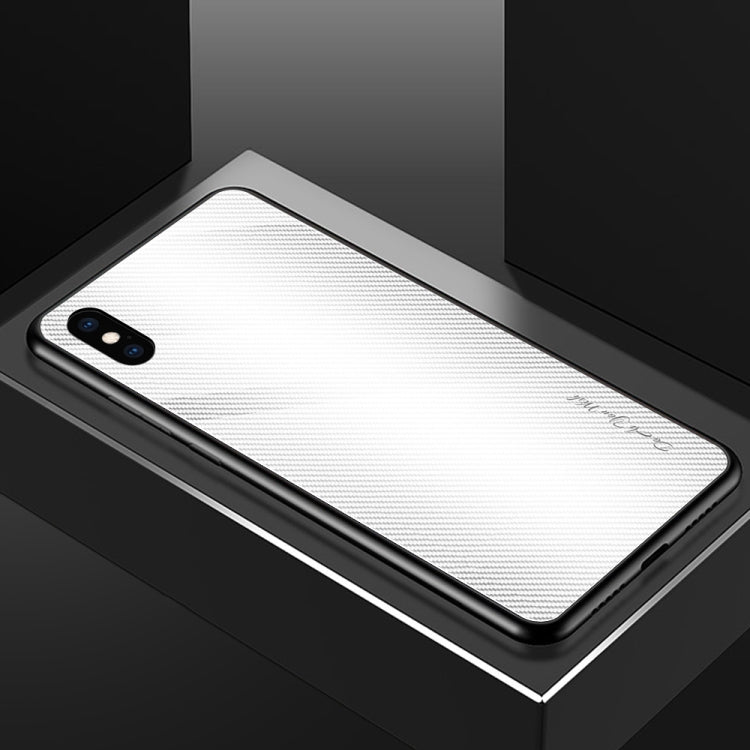 For iPhone XS Max Texture Gradient Glass Protective Case
