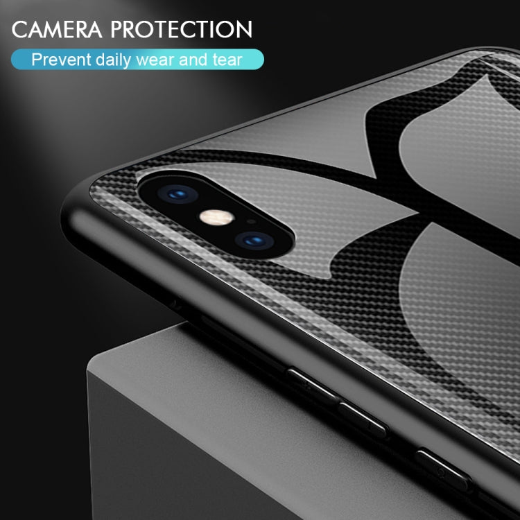 For iPhone XS Max Texture Gradient Glass Protective Case