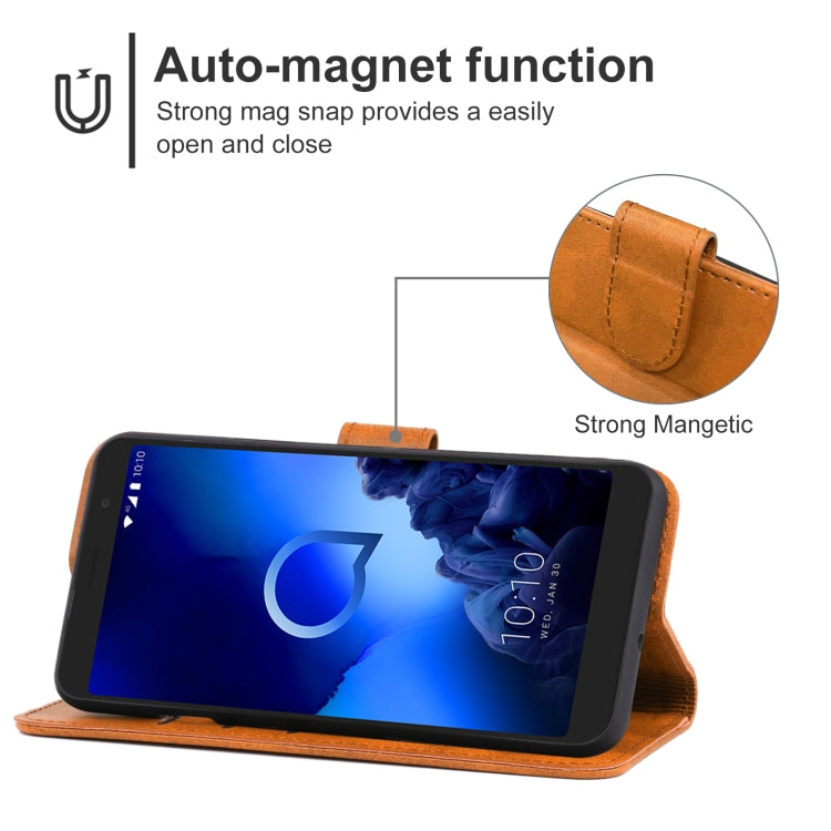 Leather Phone Case For Alcatel 1x (2019)