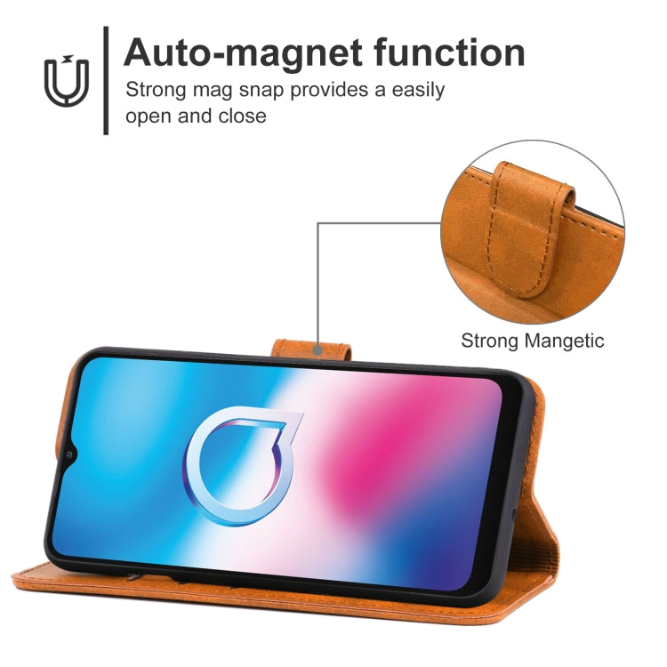 Leather Phone Case For Alcatel 3X (2020)
