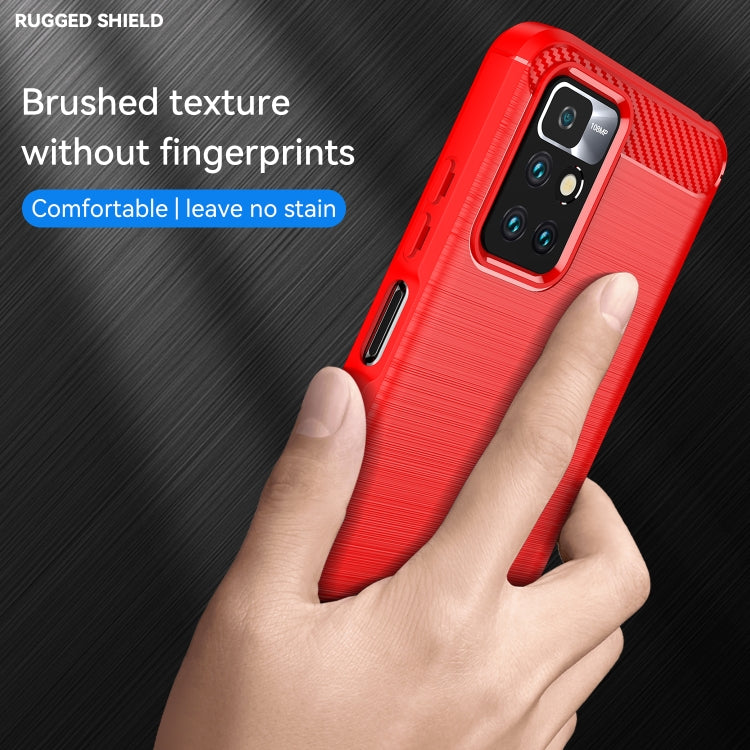 For Xiaomi Redmi Note 11 Brushed Texture Carbon Fiber TPU Phone Case