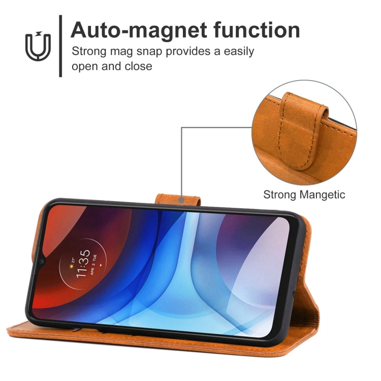Leather Phone Case For Motorola Moto E7 Power