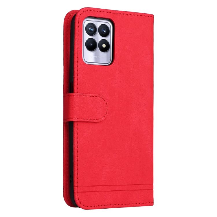 For OPPO Realme 8i Skin Feel Life Tree Metal Button Horizontal Flip Leather Phone Case