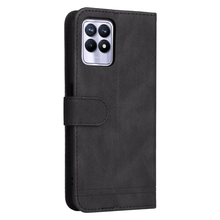 For OPPO Realme 8i Skin Feel Life Tree Metal Button Horizontal Flip Leather Phone Case