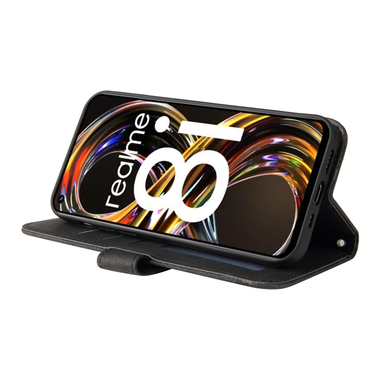 For OPPO Realme 8i Skin Feel Life Tree Metal Button Horizontal Flip Leather Phone Case