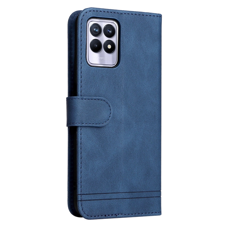 For OPPO Realme 8i Skin Feel Life Tree Metal Button Horizontal Flip Leather Phone Case