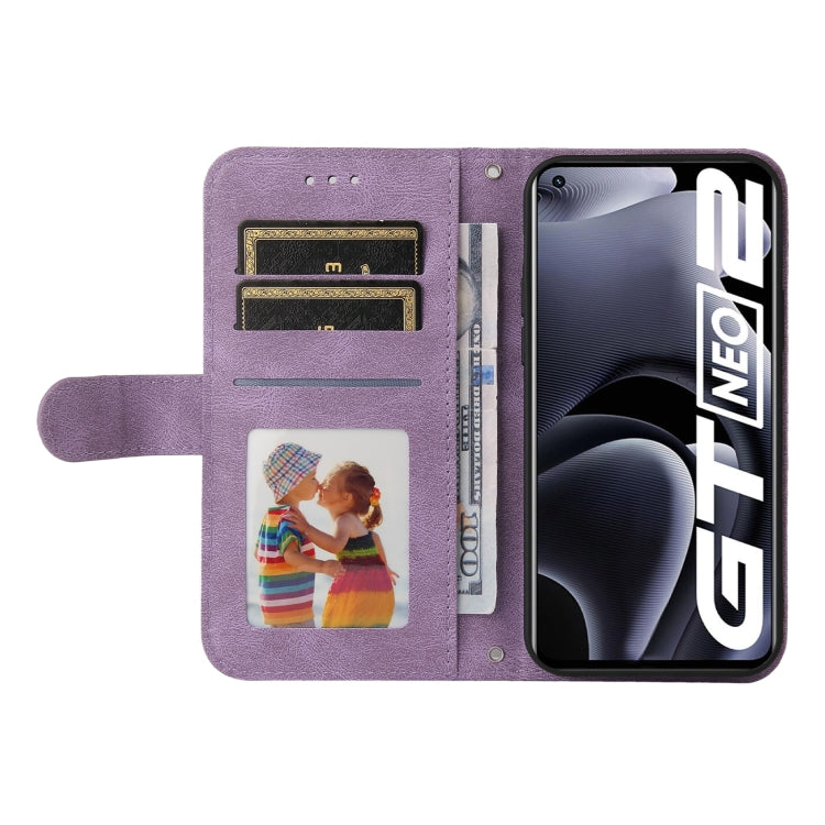 For OPPO Realme GT NEO2 Skin Feel Life Tree Metal Button Horizontal Flip Leather Phone Case