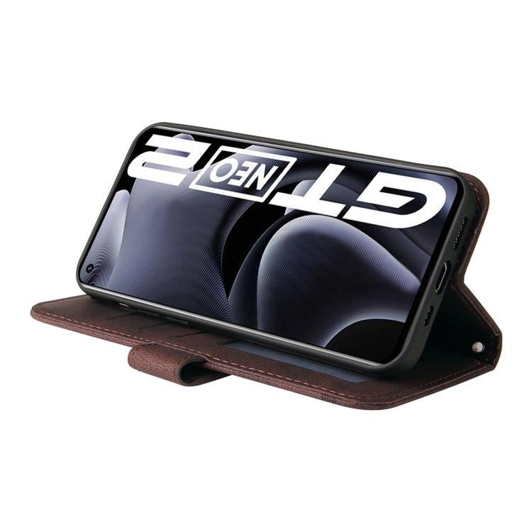 For OPPO Realme GT NEO2 Skin Feel Life Tree Metal Button Horizontal Flip Leather Phone Case