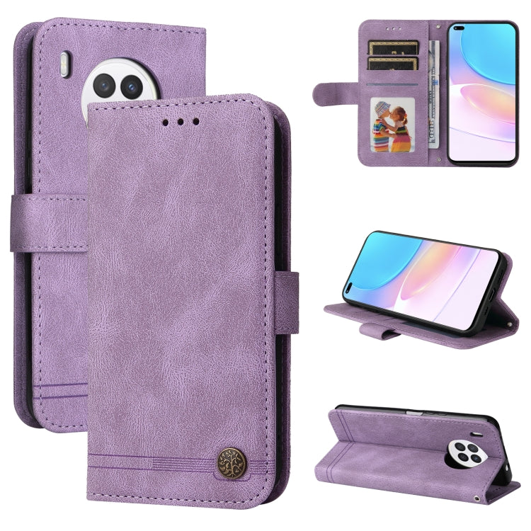 For Huawei Nova 8i / Honor 50 Lite Skin Feel Life Tree Metal Button Horizontal Flip Leather Phone Case