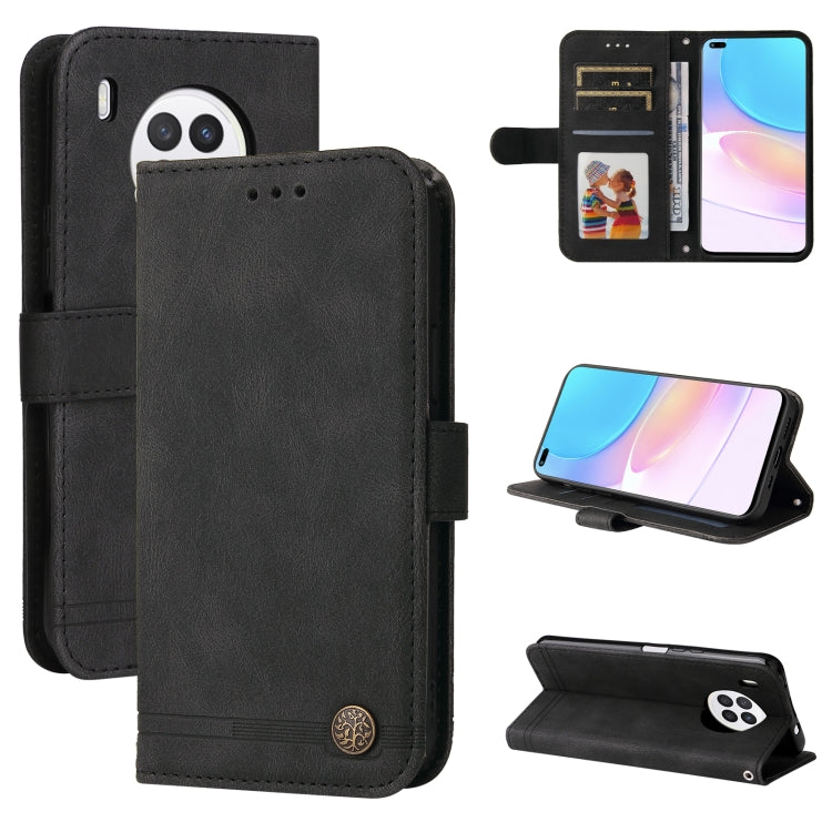 For Huawei Nova 8i / Honor 50 Lite Skin Feel Life Tree Metal Button Horizontal Flip Leather Phone Case