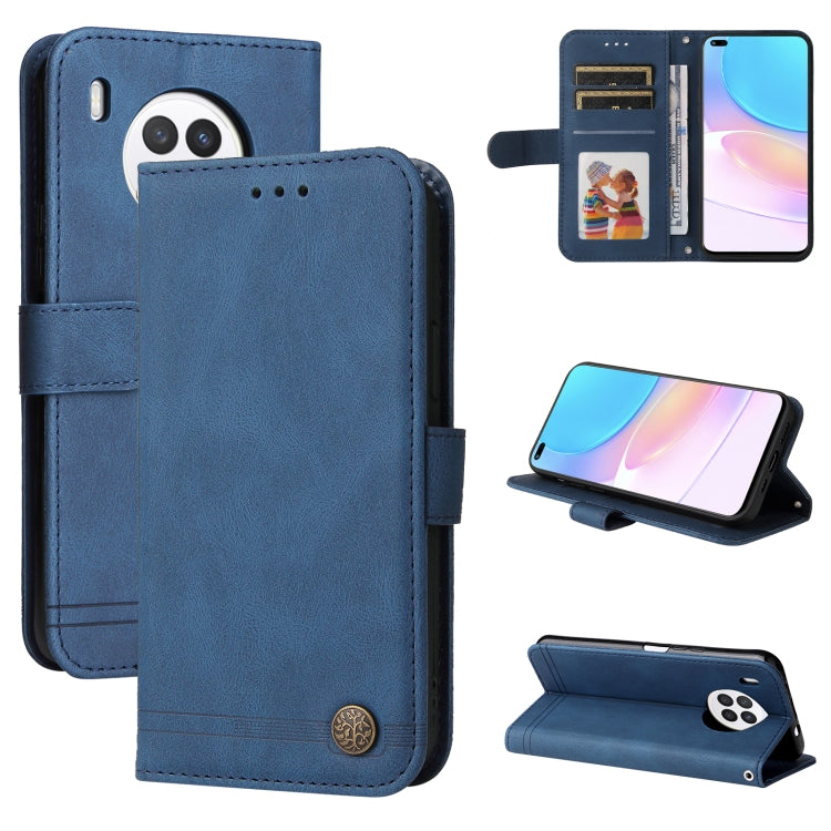 For Huawei Nova 8i / Honor 50 Lite Skin Feel Life Tree Metal Button Horizontal Flip Leather Phone Case