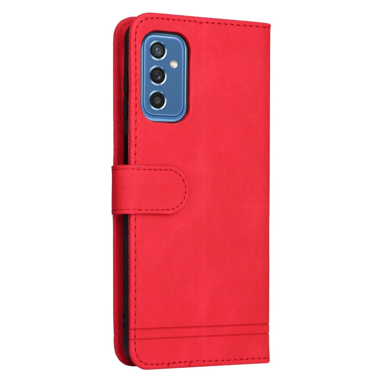 For Samsung Galaxy M52 5G Skin Feel Life Tree Metal Button Horizontal Flip Leather Phone Case