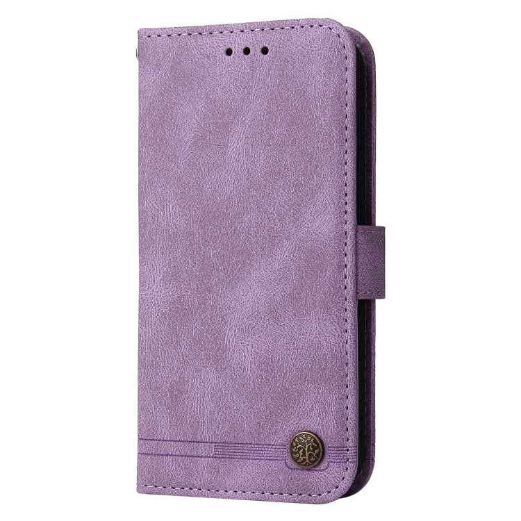 For Samsung Galaxy M52 5G Skin Feel Life Tree Metal Button Horizontal Flip Leather Phone Case