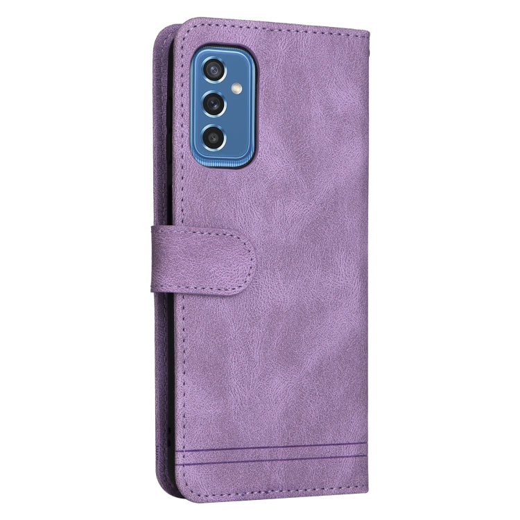 For Samsung Galaxy M52 5G Skin Feel Life Tree Metal Button Horizontal Flip Leather Phone Case