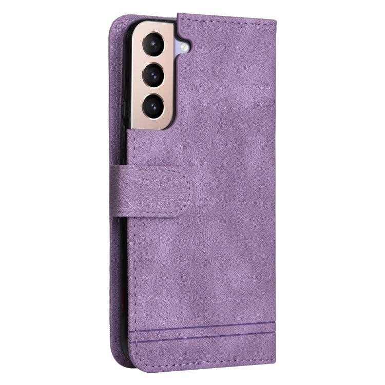 For Samsung Galaxy S22+ 5G Skin Feel Life Tree Metal Button Horizontal Flip Leather Phone Case