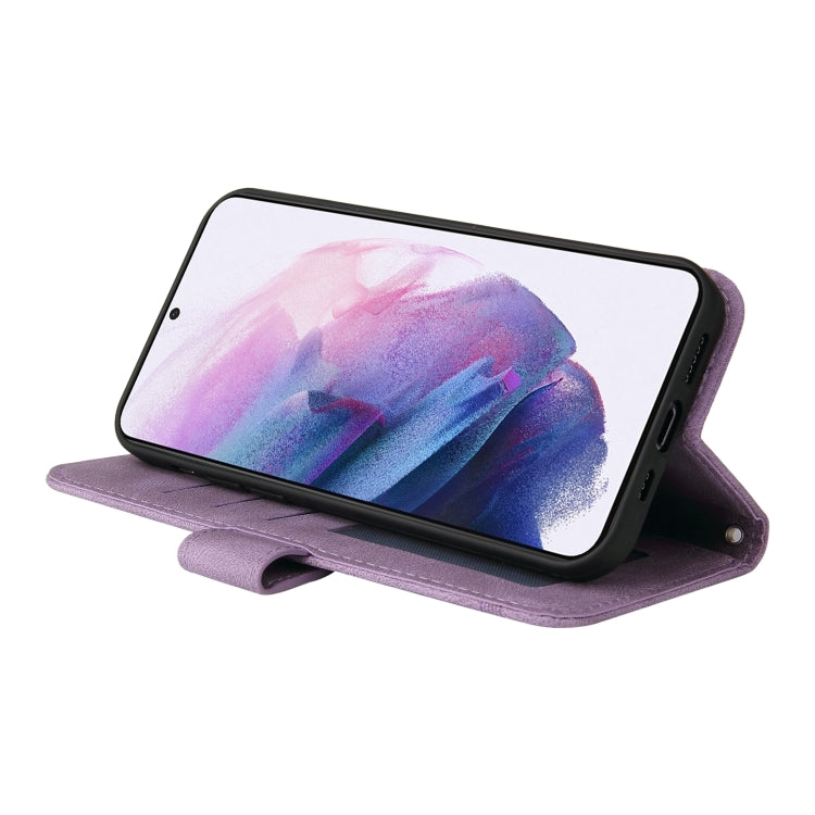 For Samsung Galaxy S22+ 5G Skin Feel Life Tree Metal Button Horizontal Flip Leather Phone Case