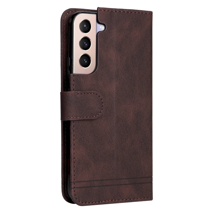 For Samsung Galaxy S22+ 5G Skin Feel Life Tree Metal Button Horizontal Flip Leather Phone Case