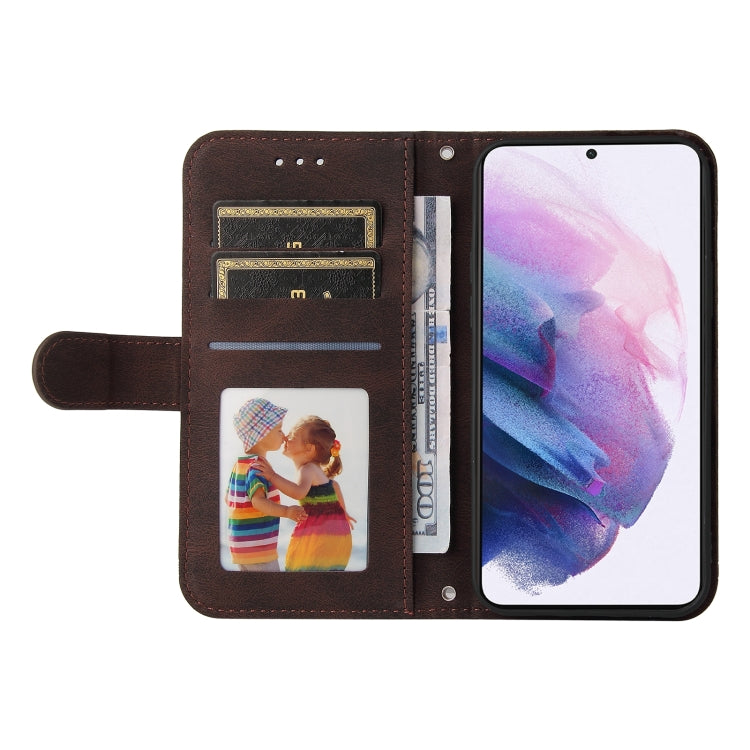 For Samsung Galaxy S22+ 5G Skin Feel Life Tree Metal Button Horizontal Flip Leather Phone Case