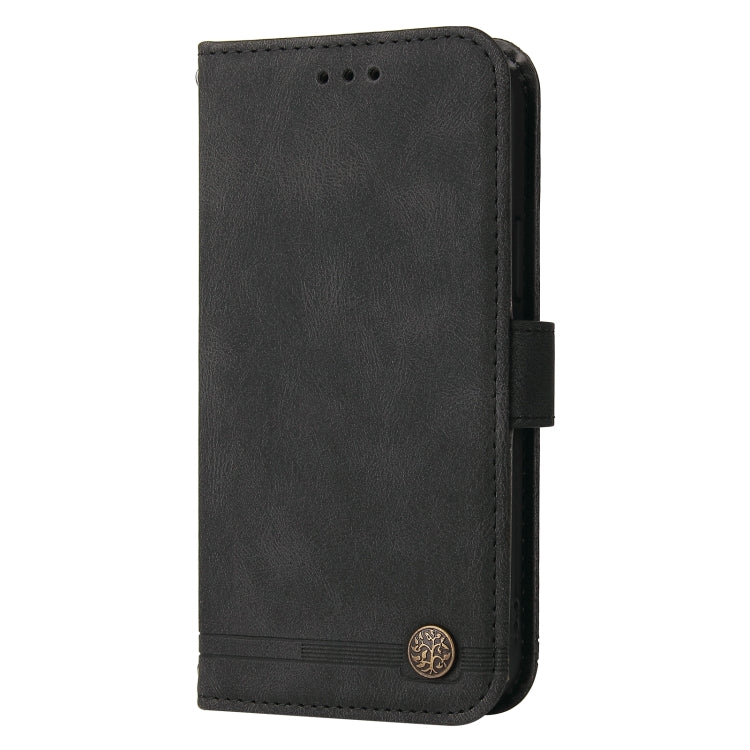 For Samsung Galaxy S22+ 5G Skin Feel Life Tree Metal Button Horizontal Flip Leather Phone Case