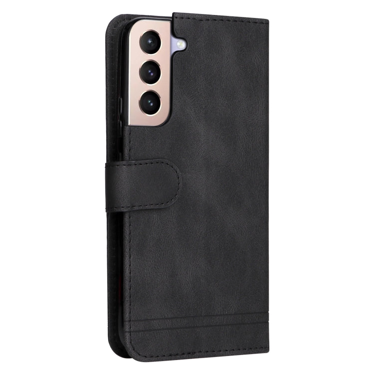 For Samsung Galaxy S22+ 5G Skin Feel Life Tree Metal Button Horizontal Flip Leather Phone Case