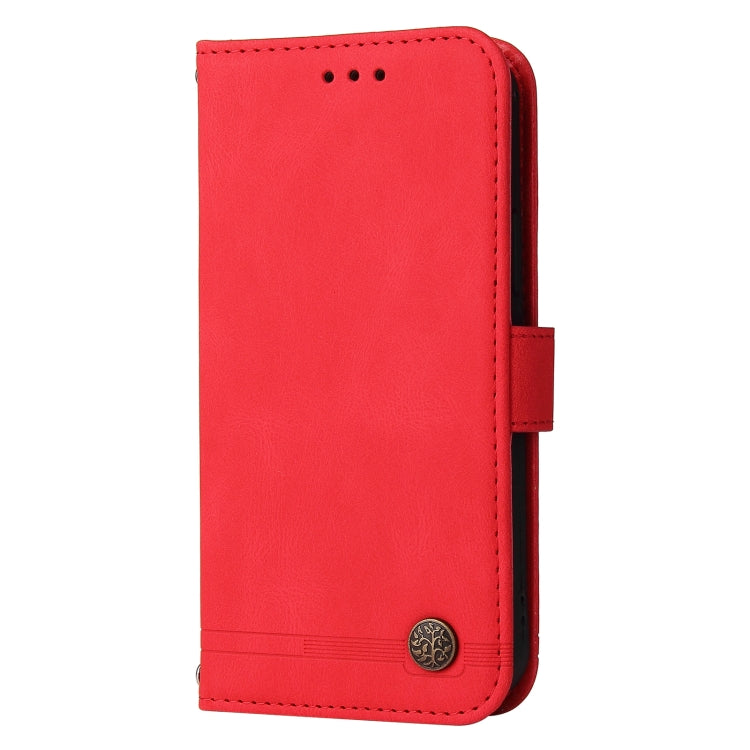 For Samsung Galaxy S22 Ultra Skin Feel Life Tree Metal Button Horizontal Flip Leather Phone Case