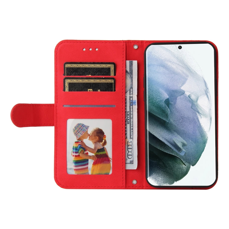 For Samsung Galaxy S22 Ultra Skin Feel Life Tree Metal Button Horizontal Flip Leather Phone Case