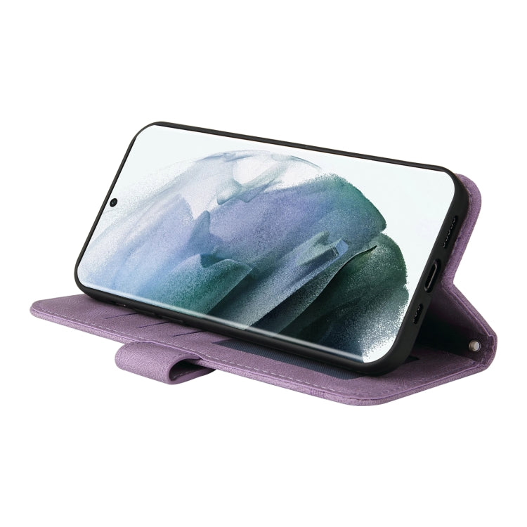 For Samsung Galaxy S22 Ultra Skin Feel Life Tree Metal Button Horizontal Flip Leather Phone Case