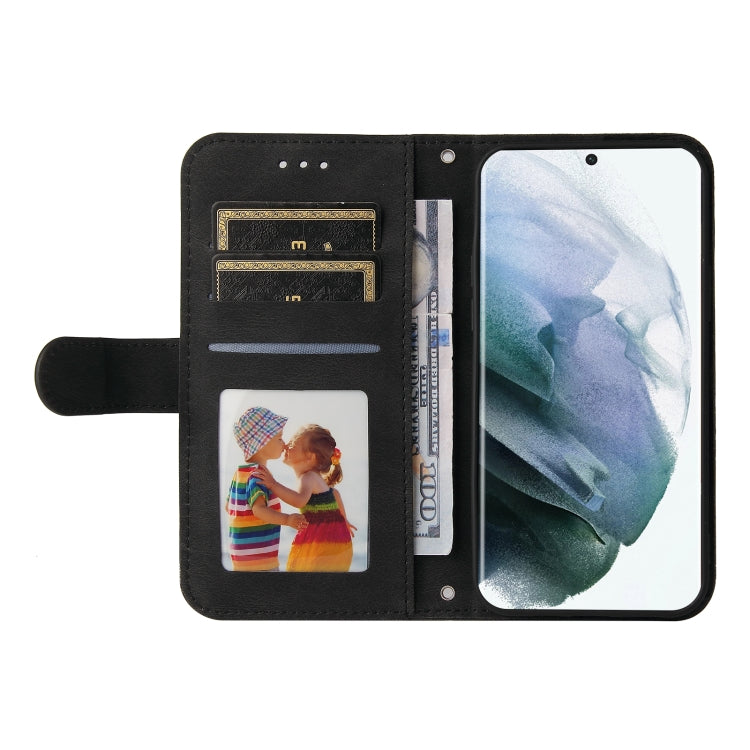 For Samsung Galaxy S22 Ultra Skin Feel Life Tree Metal Button Horizontal Flip Leather Phone Case