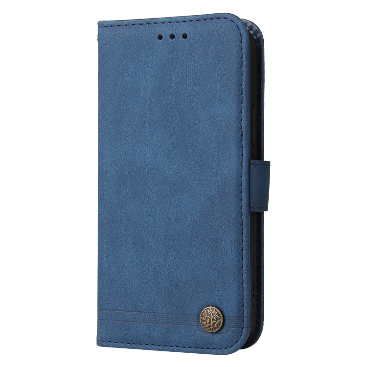 For Samsung Galaxy S22 Ultra Skin Feel Life Tree Metal Button Horizontal Flip Leather Phone Case