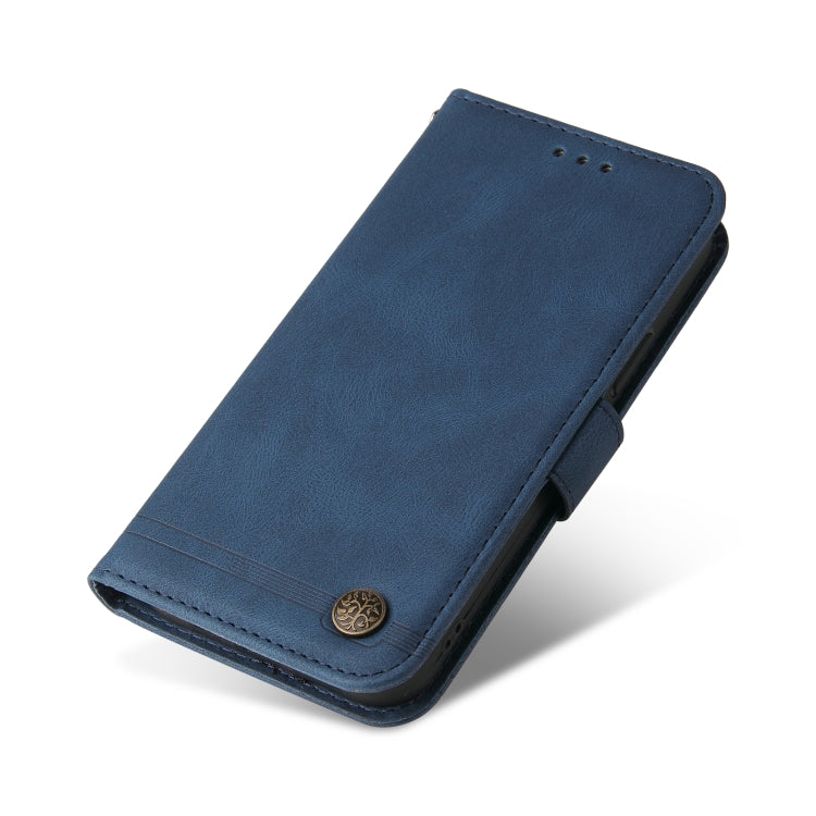 For Samsung Galaxy S22 Ultra Skin Feel Life Tree Metal Button Horizontal Flip Leather Phone Case