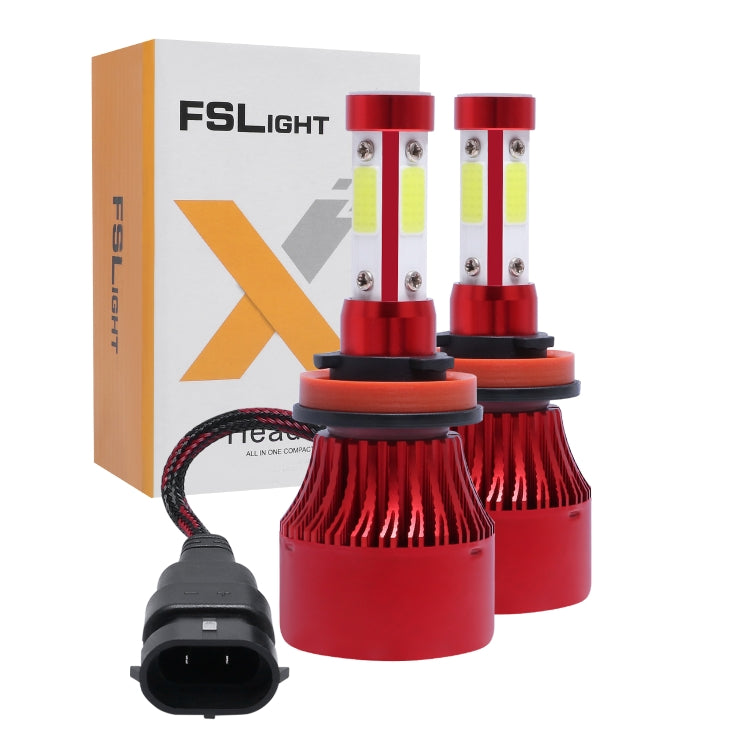 1 Pair X7 H11 DC12V / 22W / 2200LM / 6500K IP67 Car LED COB Lamp Beads Headlight(White Light)