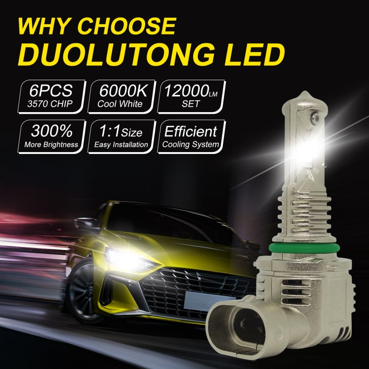1 Pair A15 9005 DC9-16V / 30W / 3000LM / 6500K IP67 Car LED 3570 Lamp Beads Headlight(White Light)