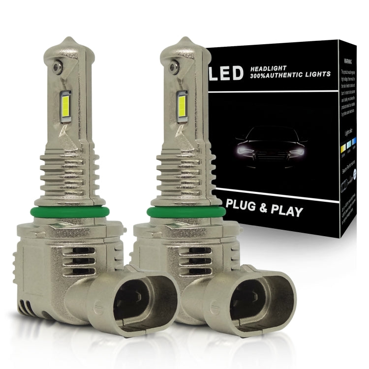 1 Pair A15 9006 DC9-16V / 30W / 3000LM / 6500K IP67 Car LED 3570 Lamp Beads Headlight(White Light)
