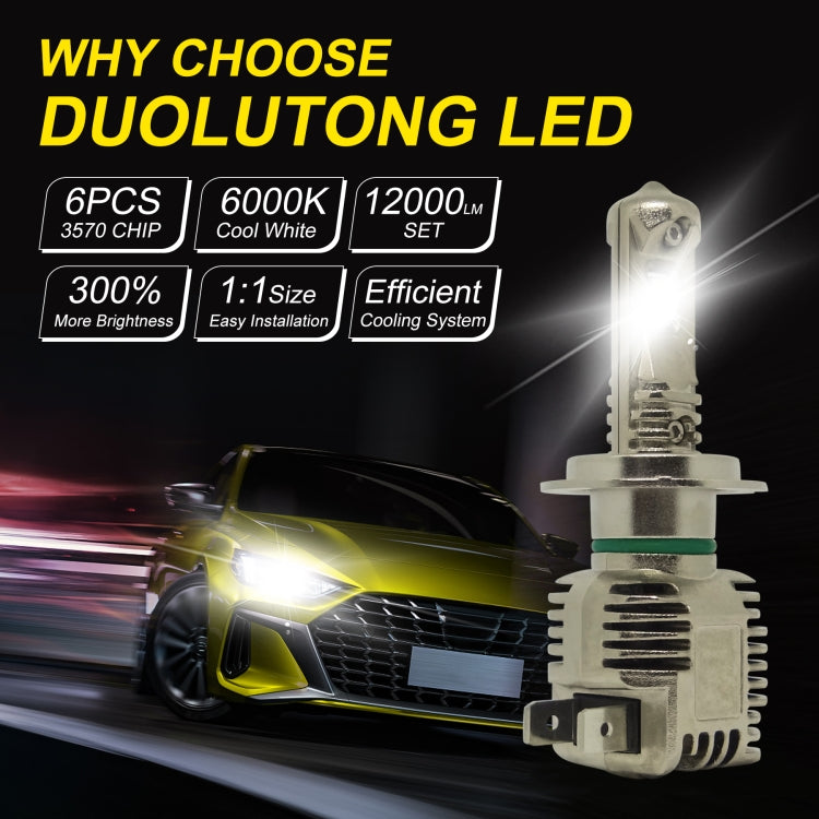 1 Pair A15 H7 DC9-16V / 30W / 3000LM / 6500K IP67 Car LED 3570 Lamp Beads Headlight(White Light)