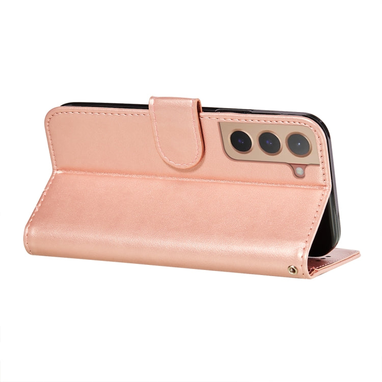 For Samsung Galaxy S22 5G Flower Vine Embossing Pattern Horizontal Flip Leather Phone Case with Card Slot & Holder & Wallet & Lanyard