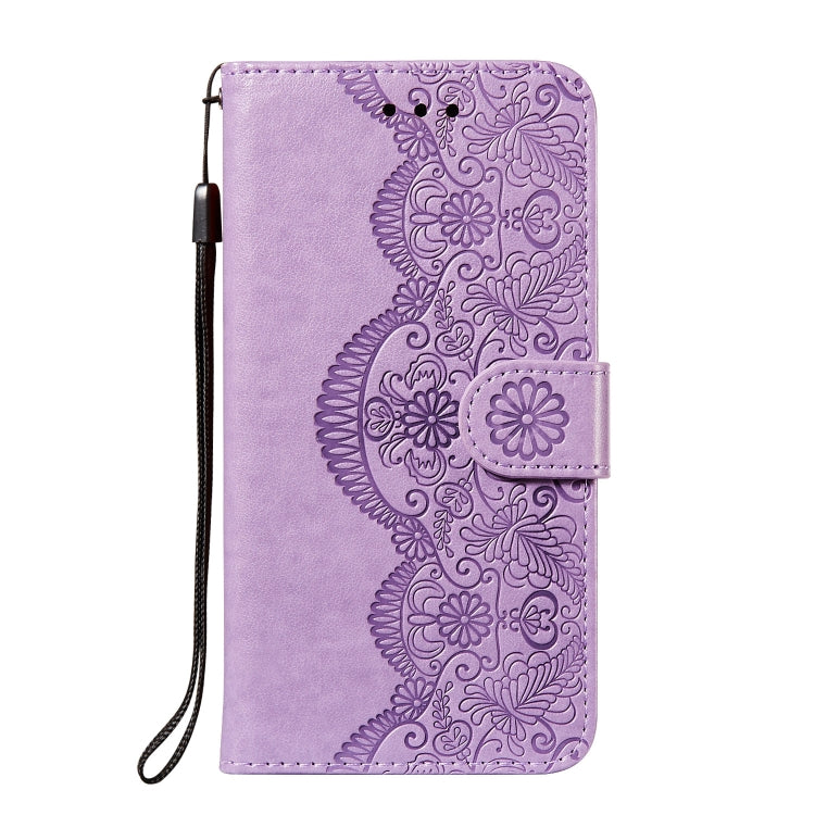For Samsung Galaxy S22 5G Flower Vine Embossing Pattern Horizontal Flip Leather Phone Case with Card Slot & Holder & Wallet & Lanyard