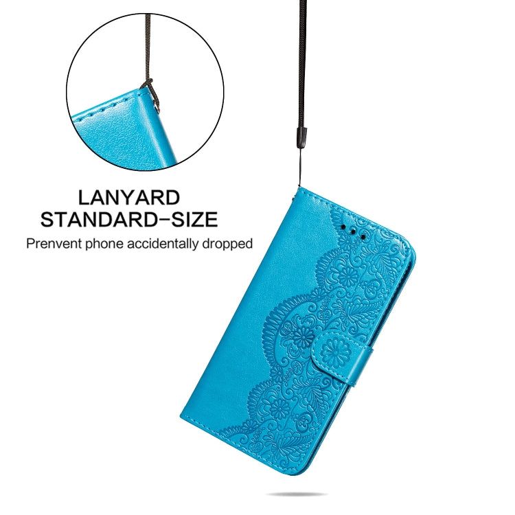 For Samsung Galaxy S22 5G Flower Vine Embossing Pattern Horizontal Flip Leather Phone Case with Card Slot & Holder & Wallet & Lanyard
