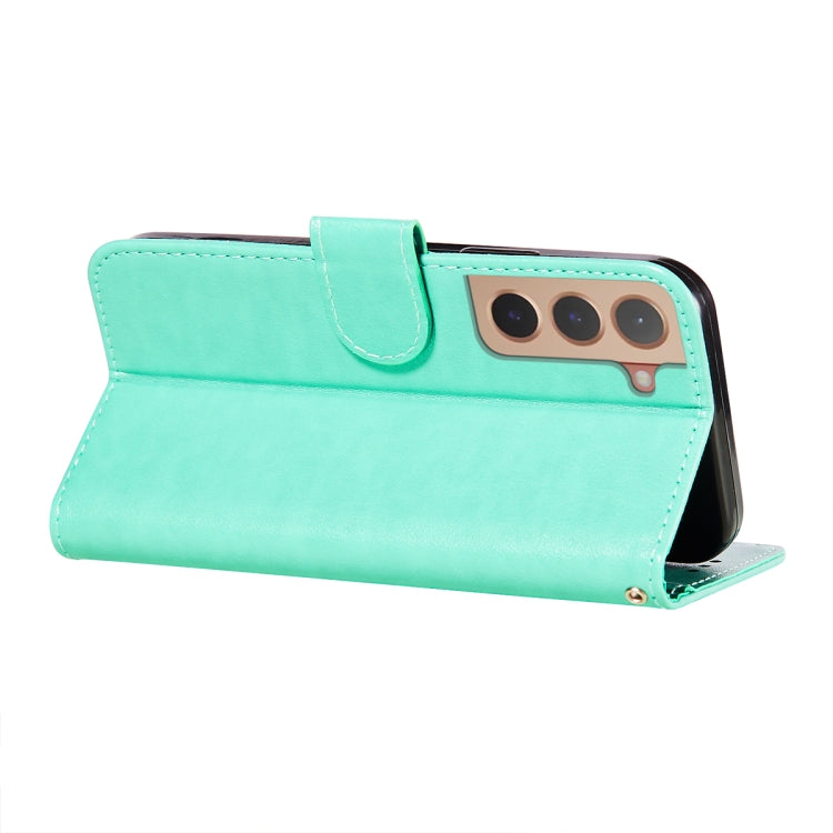 For Samsung Galaxy S22+ 5G Flower Vine Embossing Pattern Horizontal Flip Leather Phone Case with Card Slot & Holder & Wallet & Lanyard