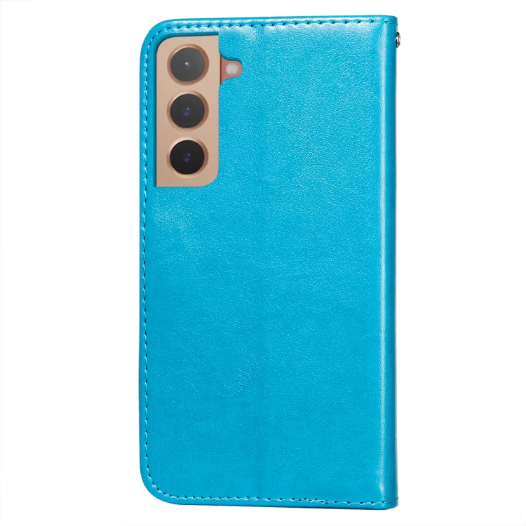 For Samsung Galaxy S22+ 5G Flower Vine Embossing Pattern Horizontal Flip Leather Phone Case with Card Slot & Holder & Wallet & Lanyard