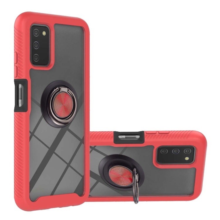 For Samsung Galaxy A03s 164mm Starry Sky Solid Color Series Shockproof PC + TPU Phone Case with Ring Holder & Magnetic Function