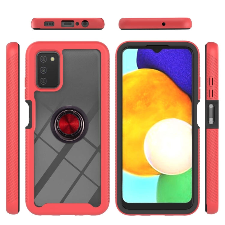 For Samsung Galaxy A03s 164mm Starry Sky Solid Color Series Shockproof PC + TPU Phone Case with Ring Holder & Magnetic Function