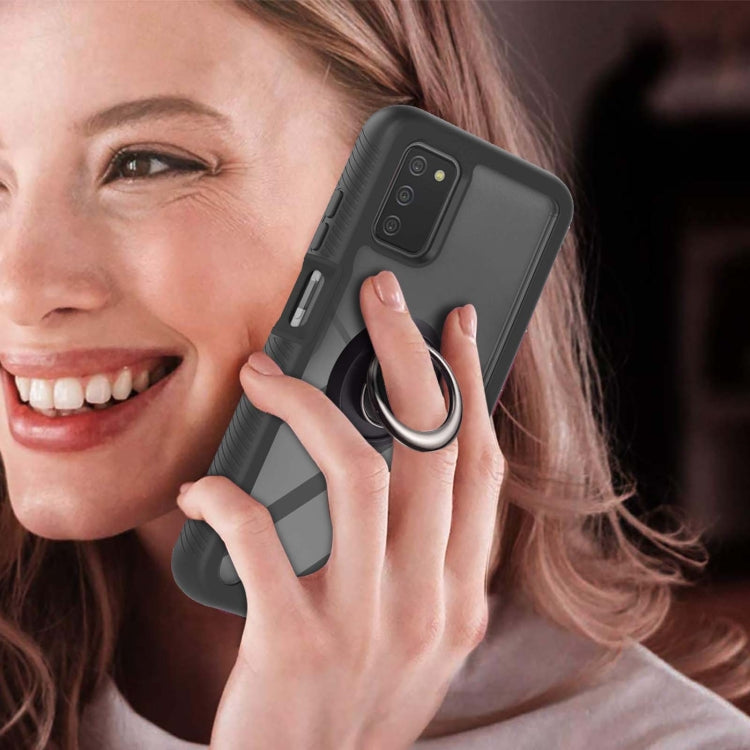 For Samsung Galaxy A03s 164mm Starry Sky Solid Color Series Shockproof PC + TPU Phone Case with Ring Holder & Magnetic Function